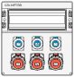 Preview: Wall distributor IP65 18TE with 3x 230V 3P and 3x 32A 5p 400V sockets IP44 pre-wired without fuse