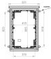 Preview: Outdoor Gehäuse 750x500x300 mm (HBT) mit Sichttür offen und Regendach