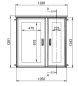 Preview: Outdoorgehäuse 1250x1250x420 mm HBT 2-türig mit Standardtür und Regendach