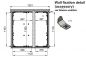 Preview: Outdoorgehäuse 1250x1250x420 mm HBT 2-türig mit Standardtür und Regendach