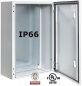 Preview: IDE GN606040 Control cabinet 600x600x400 mm HBT sheet steel 1-door IP66 with galvanized mounting plate and grounding strap