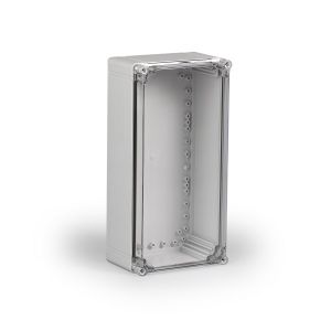 ABS housing 400x200x132mm plastic smooth IP66 transparent cover