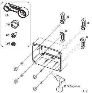 Wall brackets (4-pack) for LIG housing