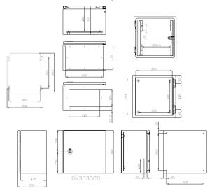 metal control cabinet 300x300x150 mm HBT IP66 1-door