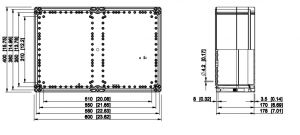 Polycarbonate housing 600x400x185mm plastic smooth IP66 transparent cover