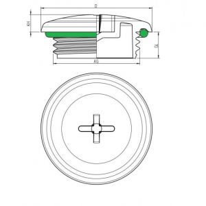 IP66 M25x1.5 blind plug with O-ring black metric round