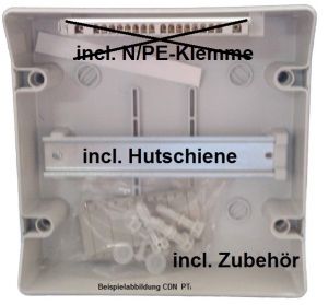 CDN8PT IP65 ABS Aufputz Feuchtraum Elektro Verteiler 1x 8TE plombierbar - mit Kabeleinführungen