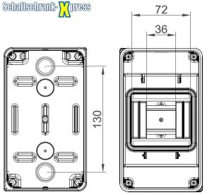 IP65 IDE CDN4G/R Verteilergehäuse AP Verteiler 1x4TE mit Tragschiene und Anschlussklemme