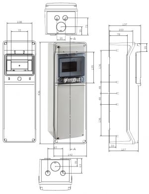 IP65 wall distributor 1x6 TE with transp. Flap