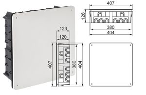 Unterputz Abzweigkasten 380x380x120 mm Deckel mit Schrauben