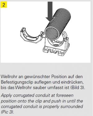 Corrugated tube holder NW23 black with flange