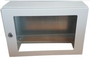 IDE GNT406020 Control cabinet 400x600x200 mm HBT IP66 with glazed door galvanized metal mounting plate and earth strap