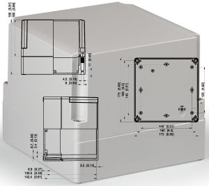 IP66 polycarbonate housing 175x175x150 mm LxWxH