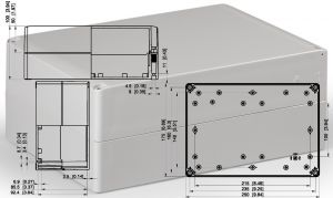 Polycarbonatgehäuse grau 250x175x100 LxBxH mit transparentem Deckel