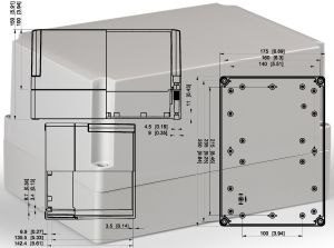 IP66 Polycarbonatgehäuse 250x175x150 mm LxBxH