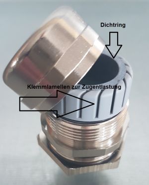 Brass M12 cable gland KB 2-5mm IP68