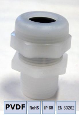 PVDF Kabelverschraubung M25 KB 10-18mm mit langer Dichtung