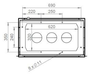 Outdoor housing 750x750x420 mm (HWD) standard door with rain cover