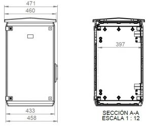 Outdoor housing 750x750x420 mm (HWD) standard door with rain cover