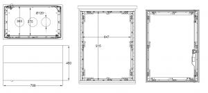 Outdoor Polyestergehäuse 1000x750x420 mm (HBT) mit Standardtür und Regendach