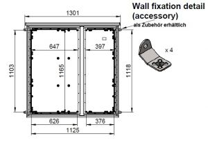 Outdoorgehäuse 1250x1250x420 mm HBT 2-türig mit Standardtür und Regendach