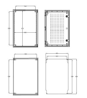 Plastic switch cabinet 600x400x230mm (HWD) GRP IP66 light gray 1 door