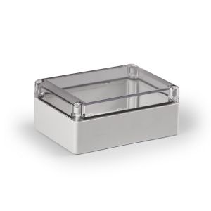 IP66 polycarbonate enclosure 175x125x75mm smooth transparent cover