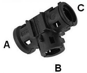 T-Verteiler NW 8,5-8,5-8,5 schwarz klappbar für KFZ Wellrohr NW8,5