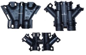 Y-Manifold NW 22-13-17 black hinged for automotive corrugated pipe NW22 NW17 NW13