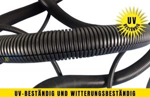 10m Outdoor-Wellrohr NW10 (Ø 9,9 / 13 mm) UV-beständig - geschlitzt