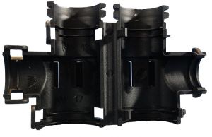 T-Manifold NW 4.5-4.5-4.5 black hinged for automotive corrugated pipe NW4.5