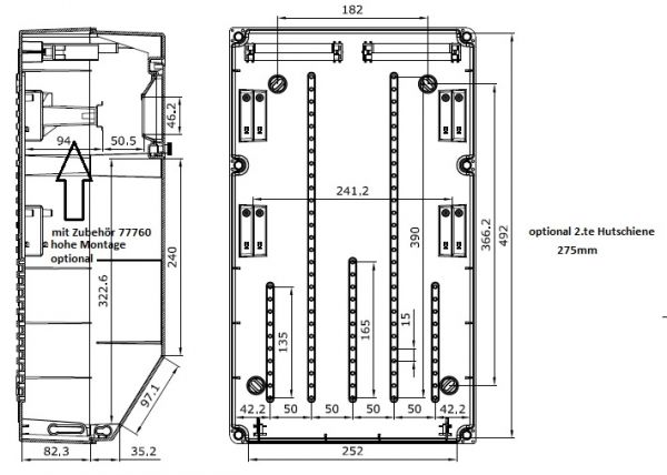 IP67 Wandverteiler Leer 1x13TE HS