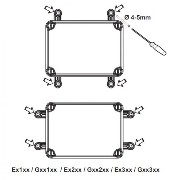 Wall brackets (4-pack) for LIG housing