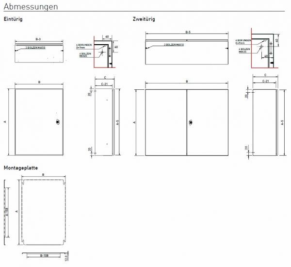 V4A Schaltschrank 300x200x150 mm HBT IP66 Gehäuse Edelstahl 316L