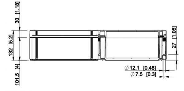 Polycarbonatgehäuse 300x600x132mm Kunststoff grau mit transparentem Deckel