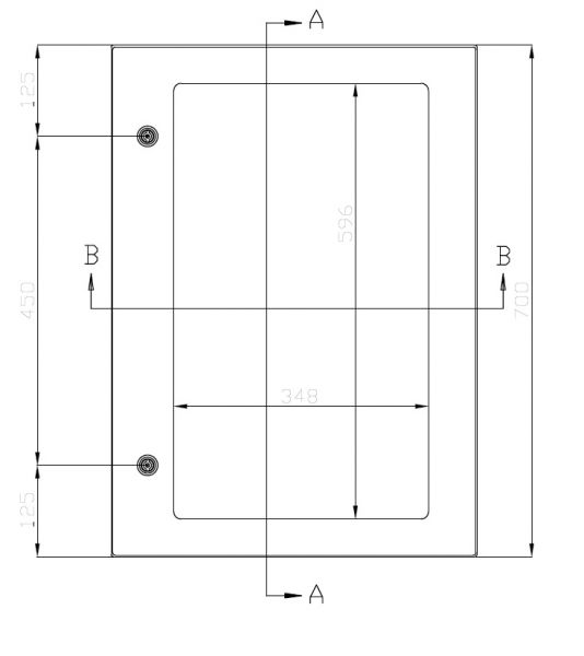 V2A Edelstahlgehäuse 700x500x250mm Schaltschrank mit Sichtfenster IP66 304L