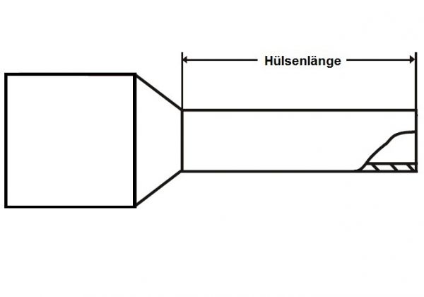 100 Aderendhülsen isoliert - (TM 16mm²  N-12mm  weiß/elfenbein)