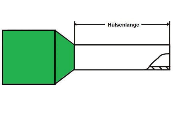 100 Aderendhülsen isoliert - (WE 16mm²  N-12mm  grün)