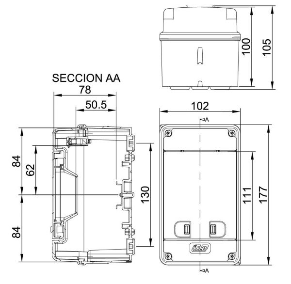 AP IDE CDN4G/R Verteiler 1x4TE HS - Feuchtraumverteiler IP65 plombierbar - VE - mit Klemme