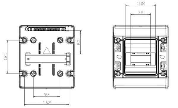 IDE CDN6PT/RR AP Feuchtraumverteiler 1x 6TE IP65 transparenter Klappe mit HS+N-/PE-Klemme  + Kabeleinführungen