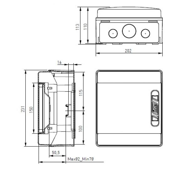 IDE CDN6PT/RR AP Feuchtraumverteiler 1x 6TE IP65 transparenter Klappe mit HS+N-/PE-Klemme  + Kabeleinführungen