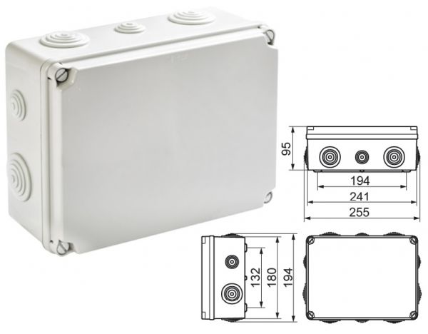 Terminal box LBT 241x180x95mm with grommets