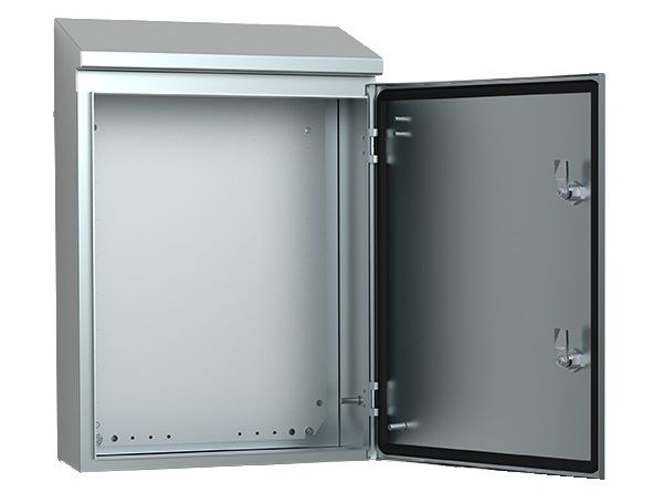 V2A switch cabinet 800x600x300mm stainless steel with pitched roof