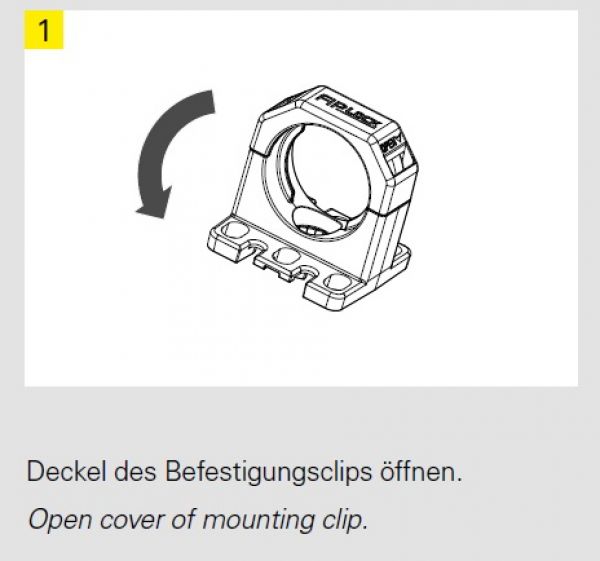 Corrugated tube holder NW23 black with flange