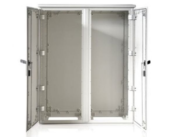 IP55 plastic GRP control cabinet 1250x1250x420 mm HWD standard 2 doors with rain cover