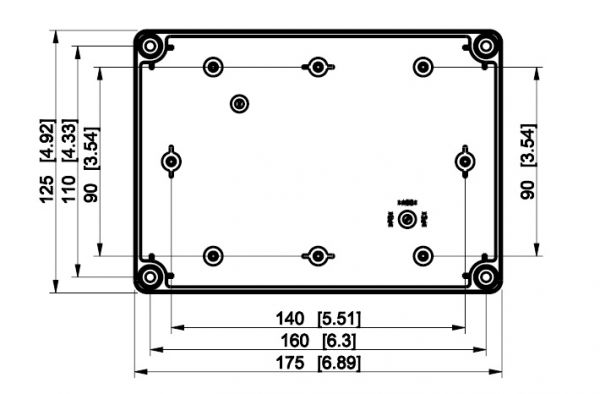 Polycarbonate housing 175x125x60mm LBT gray smooth IP66