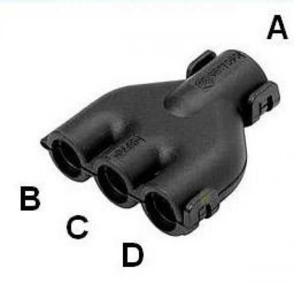 M-Verteiler NW 7,5-4,5-4,5-4,5 schwarz klappbar für KFZ Wellrohr NW7,5