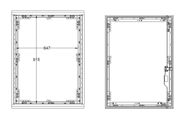 Outdoor Polyestergehäuse 1000x750x420 mm (HBT) mit Standardtür und Schwenkhebelgriff