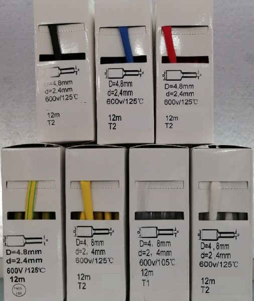 12m BOX yellow 2:1 3/16'' shrink tubing 4.8mm / 2.4mm without glue