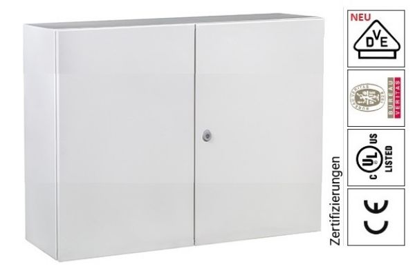 Schaltschrank 800x1200x400 mm (HBT) 2-türig Stahlblech IP55 RAL7035 incl. Montageplatte